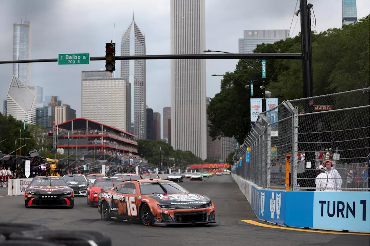 Shane van Gisbergen has been knocked out of rainy NASCAR Cup Series race in downtown Chicago