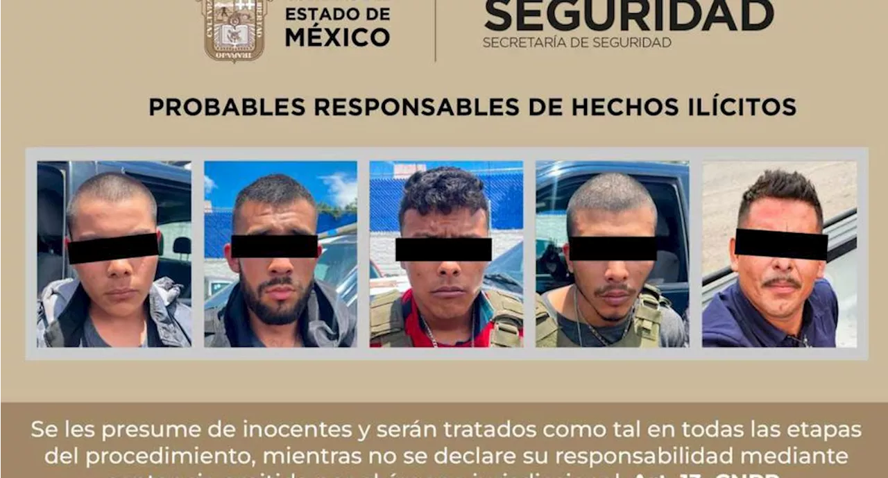 Detienen a 5 presuntos miembros del CJNG tras operativo en El Oro, Edomex