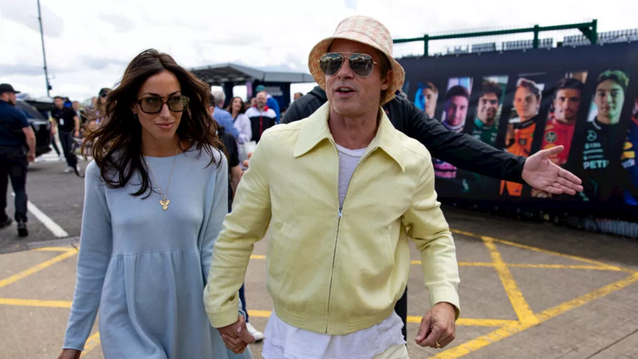 Brad Pitt Makes Rare Appearance With Girlfriend Ines de Ramon at British Grand Prix