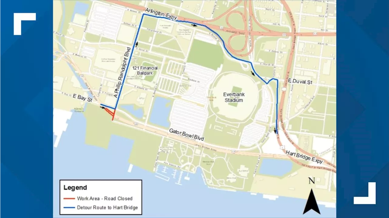 Traffic Alert: Jacksonville drivers may need to take detour to Hart Bridge starting Monday