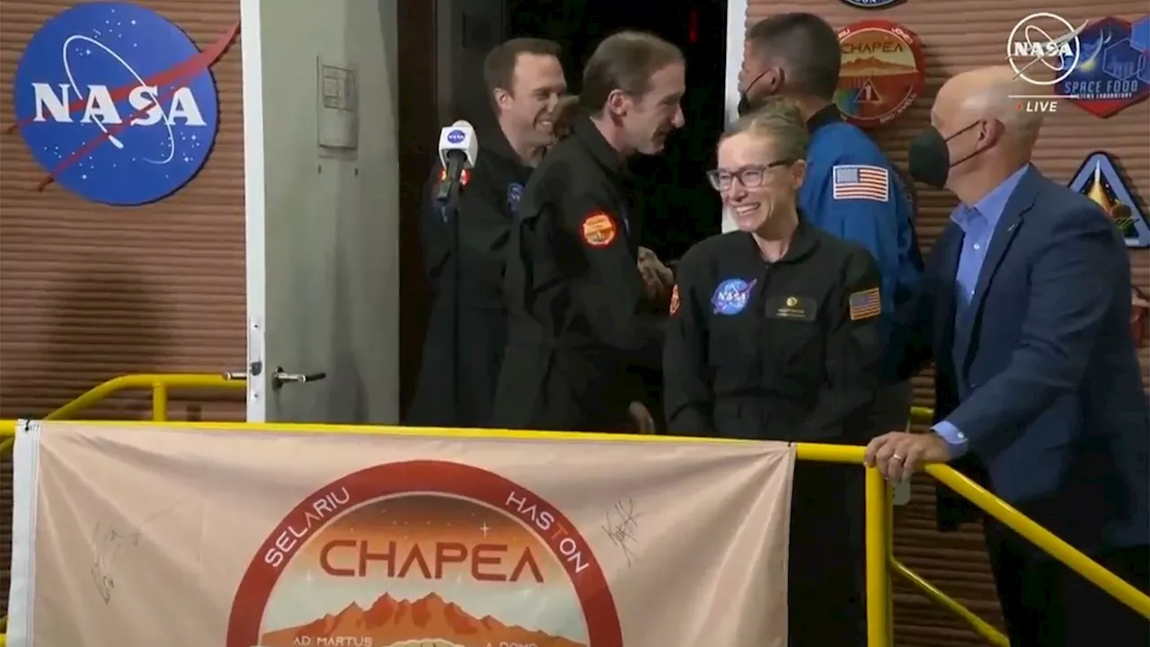 Crew of NASA's simulated Mars habitat experiment emerge after a year