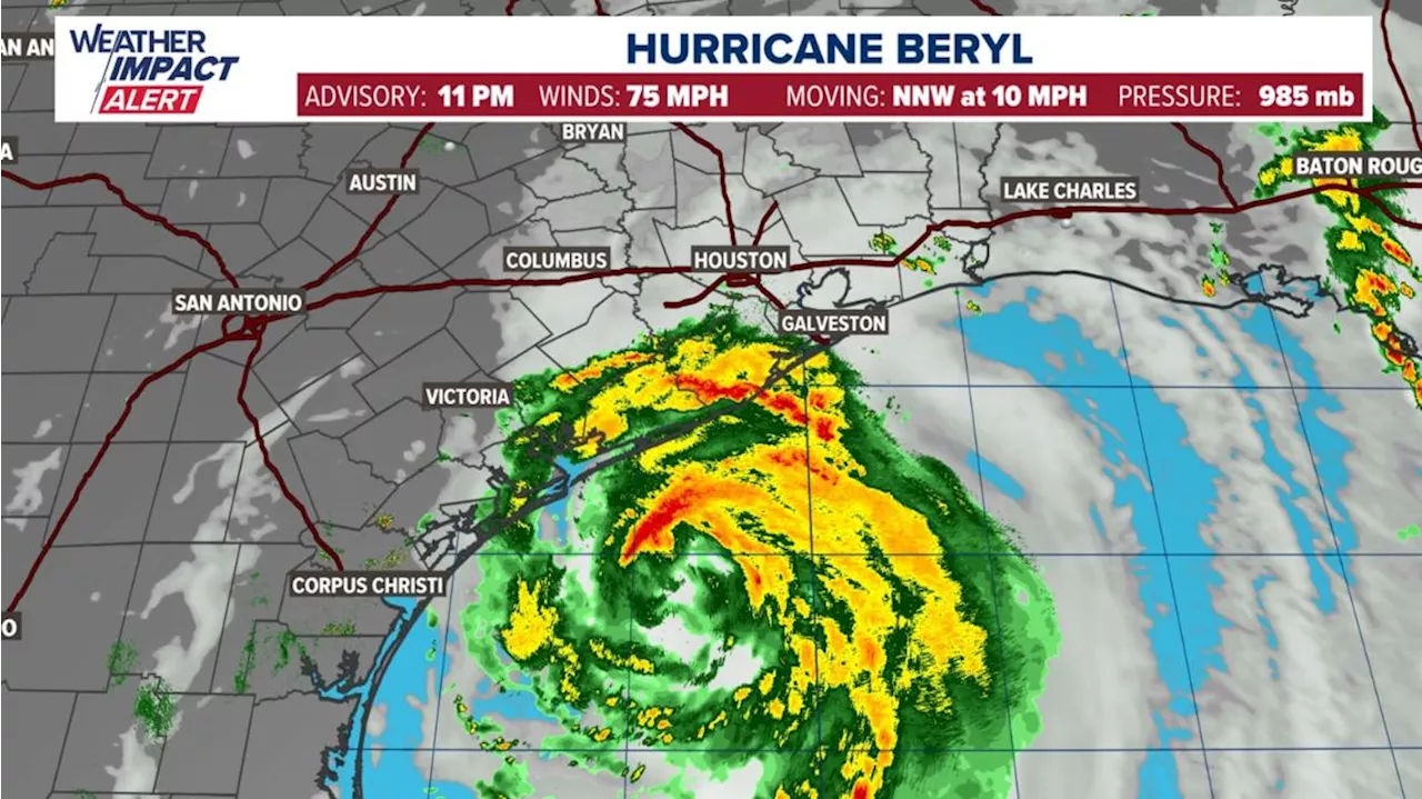  11 P.M. UPDATE: Beryl strengthens to Cat 1 hurricane as it bears down on Texas Gulf Coast