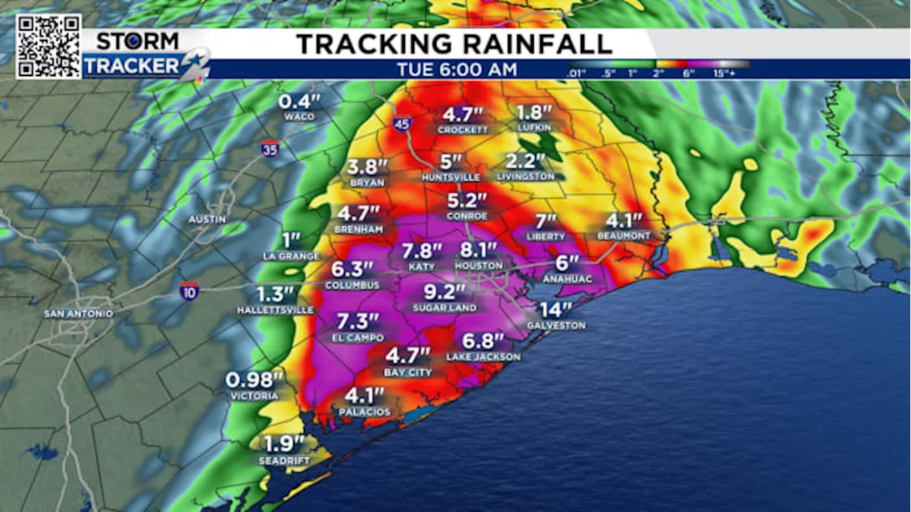 Tropical Storm Beryl pushes through SE Texas with heavy rain, strong winds