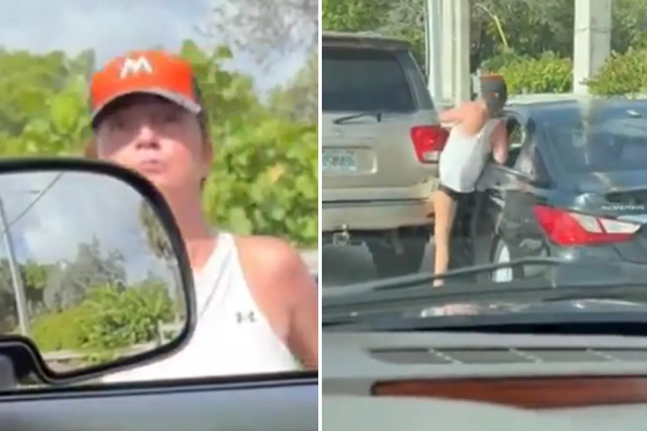 'Drunk' road-rage driver nearly runs herself over after yelling at motorist in viral video