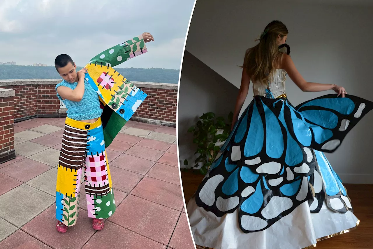 New York teens create wild prom outfits with funky fabric — duct tape — for design contest