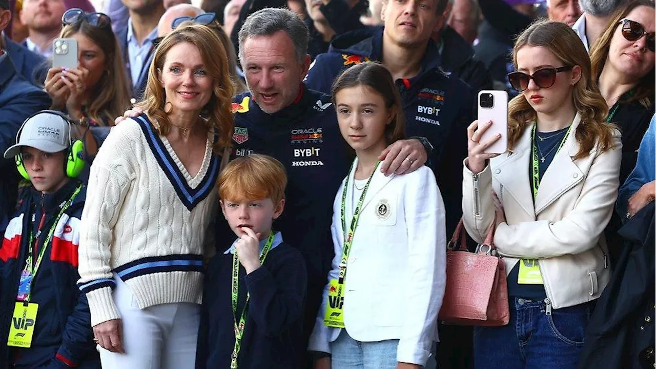 Familienausflug: Geri Halliwell mit Christian Horner bei der Formel 1