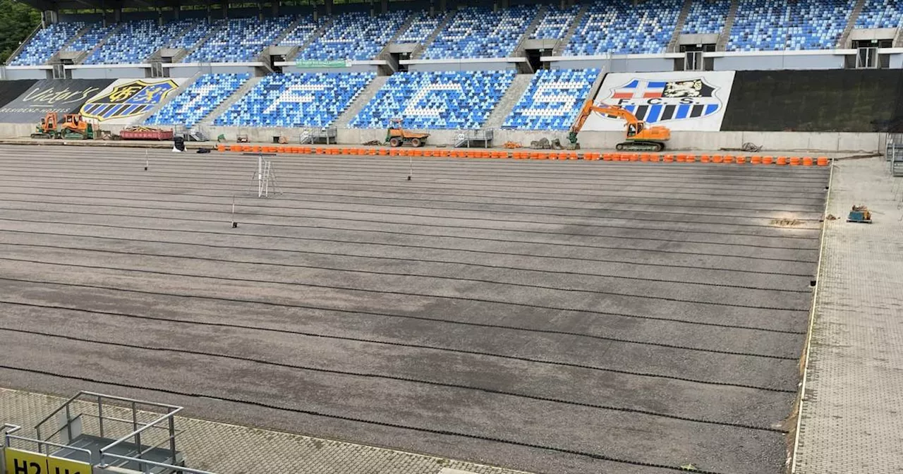 Baustelle Ludwigspark-Rasen – so sieht es aktuell im Stadion aus​