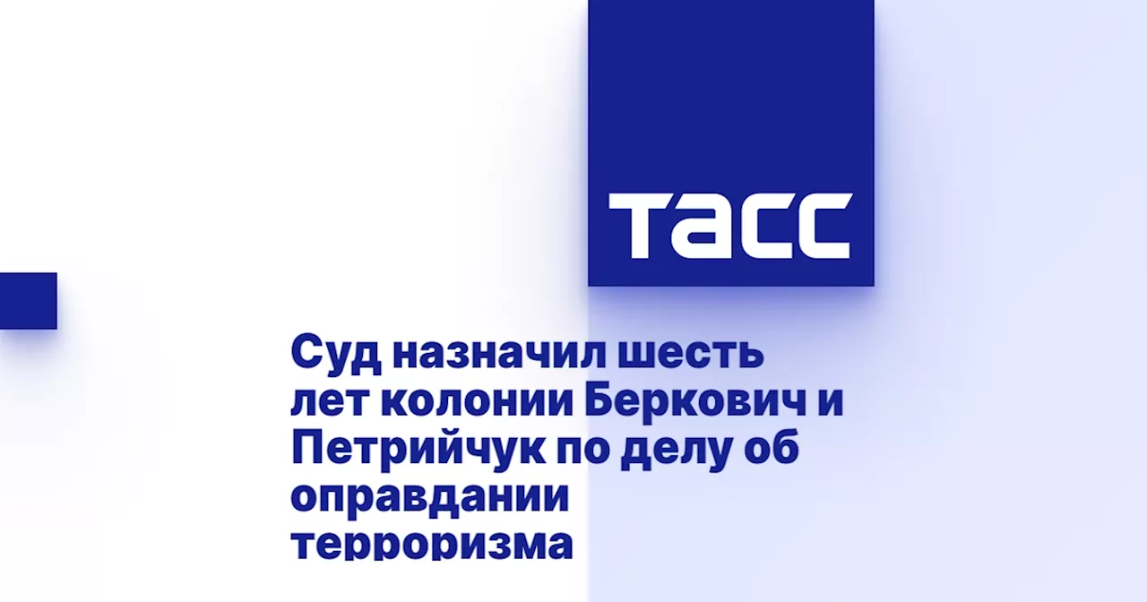 Суд назначил шесть лет колонии Беркович и Петрийчук по делу об оправдании терроризма