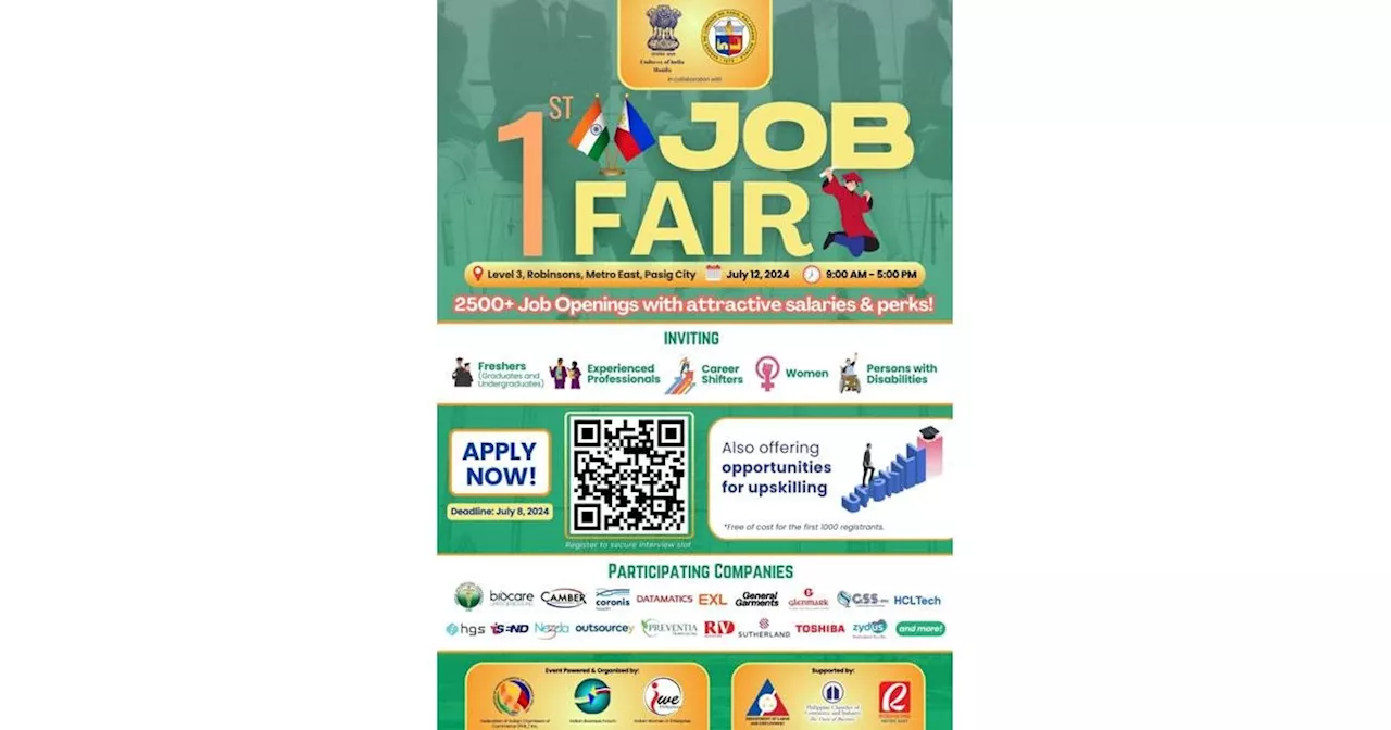 Indian Embassy hosts 1st IN-PH job fair at Robinsons Metro East July 12