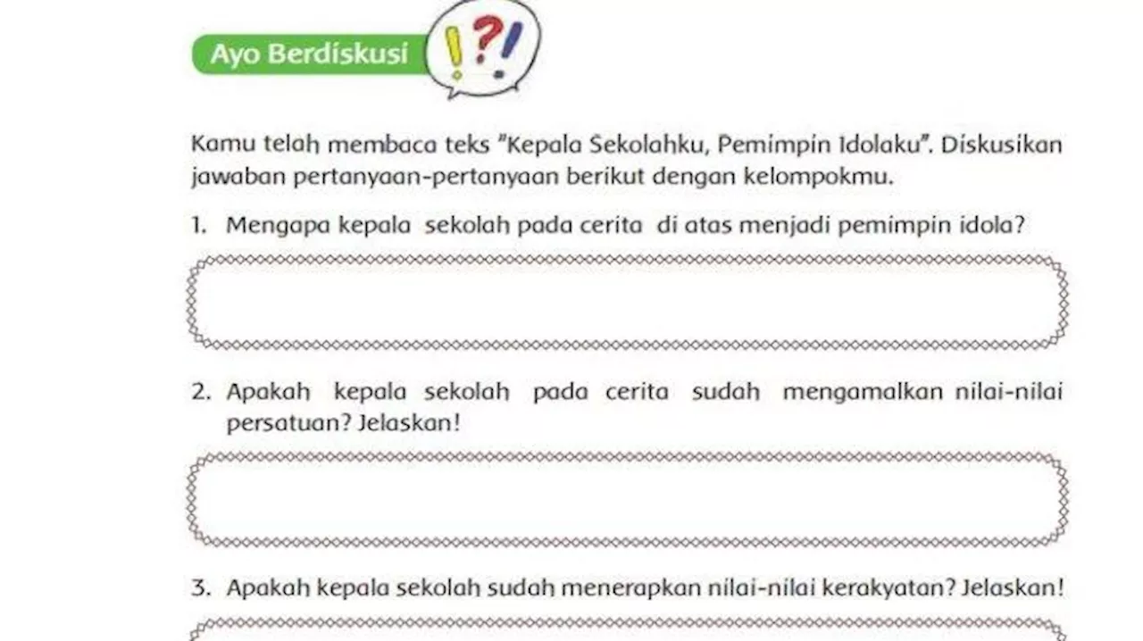 Kunci Jawaban Tema 7 Kelas 6 SD Halaman 75 Kurikulum 2013: Diskusikan Pertanyaan-pertanyaan Berikut!