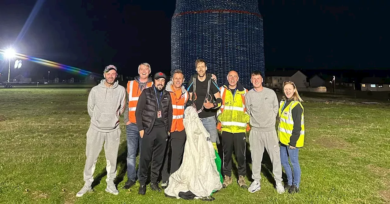 Bonfire parachute jump completed by professional in aid of two important causes