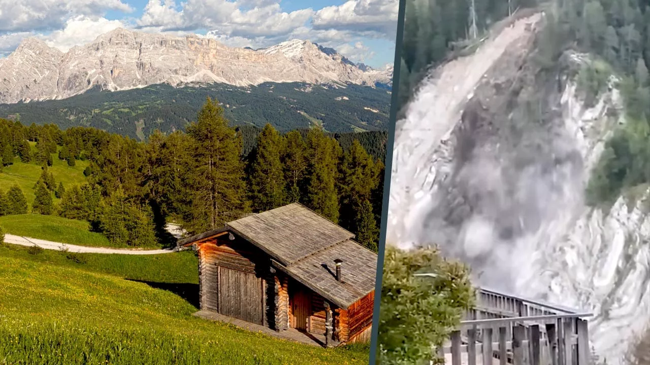 Dolomiten Südtirol: Felslawine donnert in Schlucht bei St. Martin