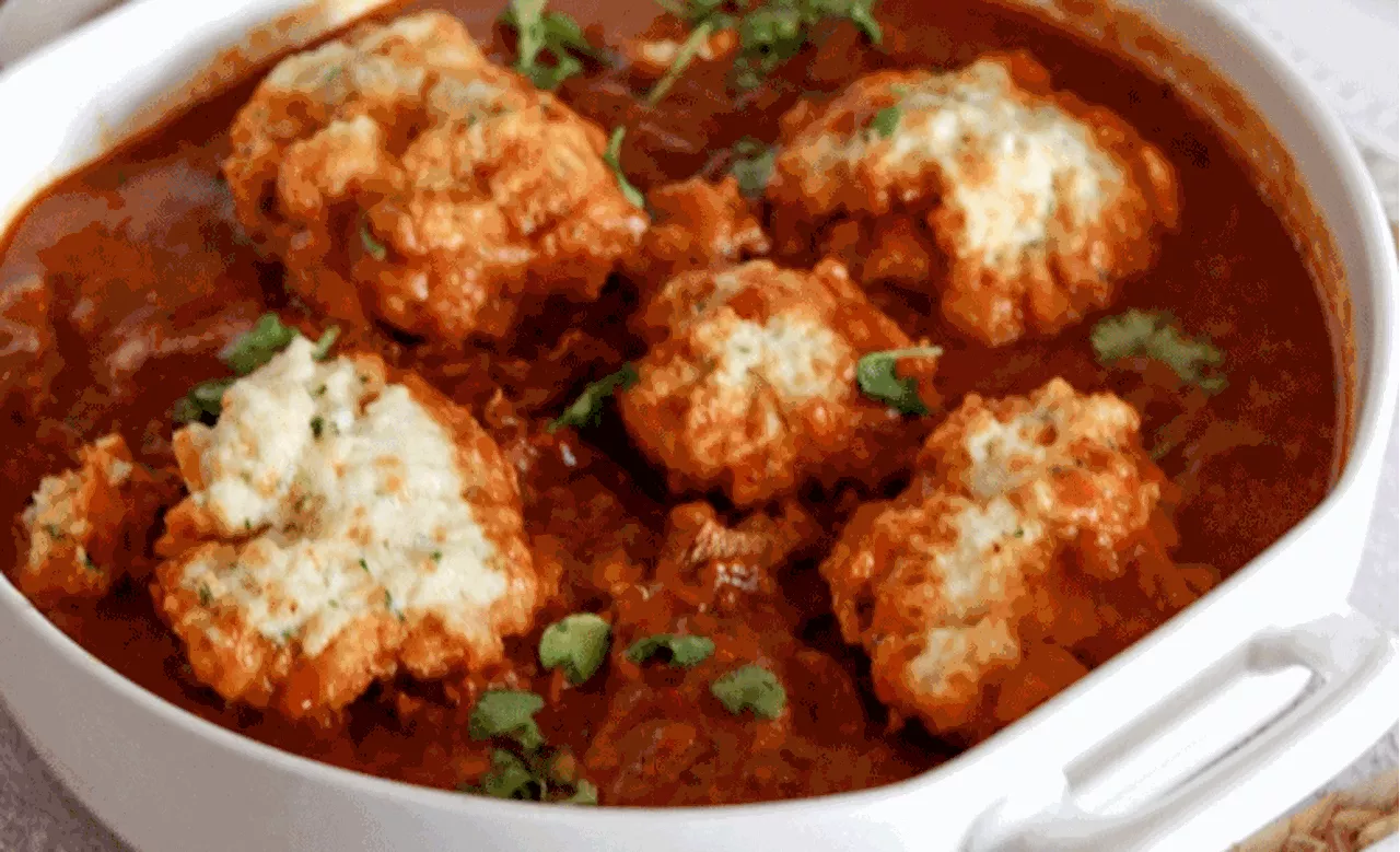 Tomato bredie and home-made dumplings