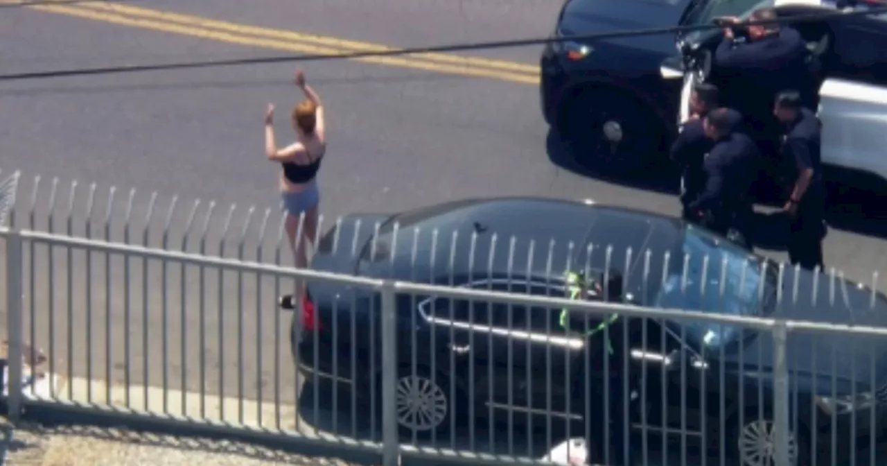 LAPD pursuit in San Fernando Valley comes to sudden stop as driver appears to surrender