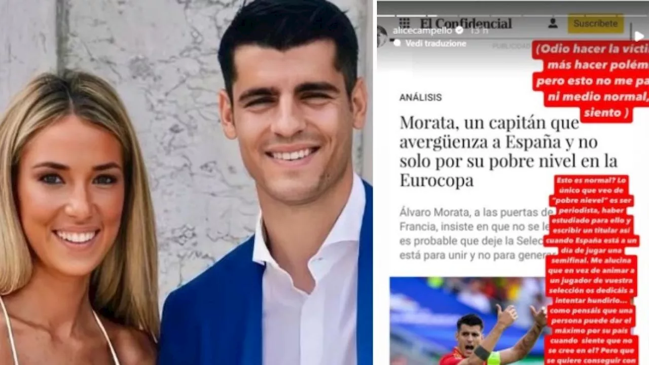 Alice Campello, moglie di Morata contro la stampa spagnola: «Atrocità contro Alvaro»