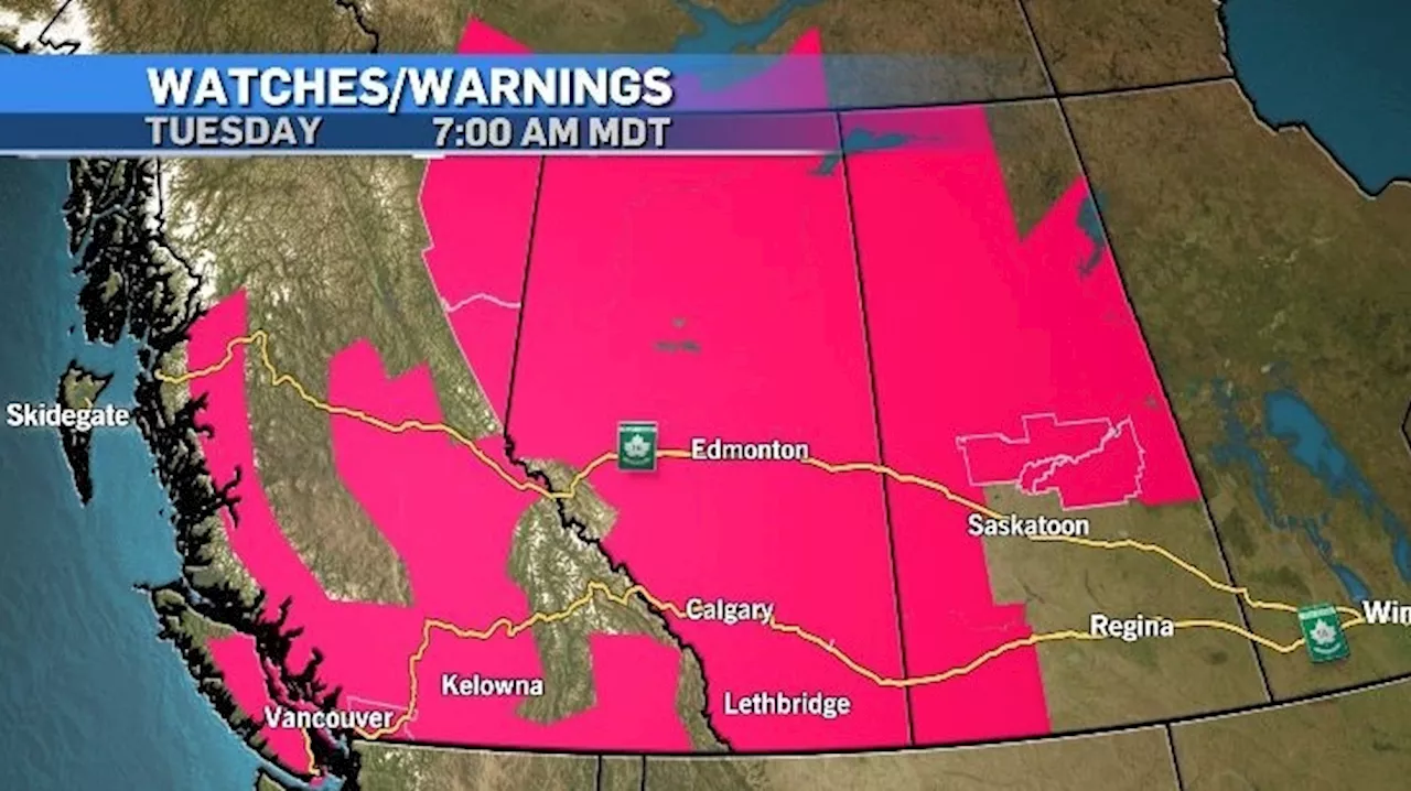 Heat warnings expanded as 14 Alberta locations set new records Monday