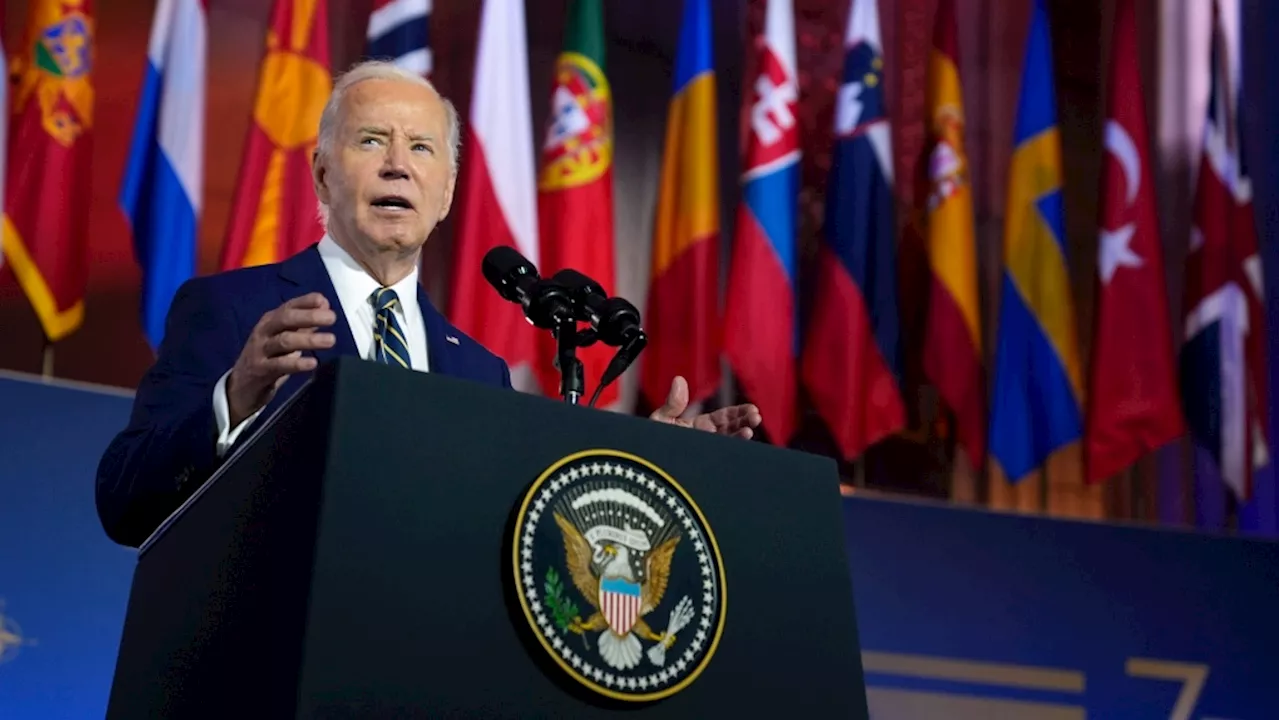 Ukraine will stop Putin, Biden tells NATO in forceful speech