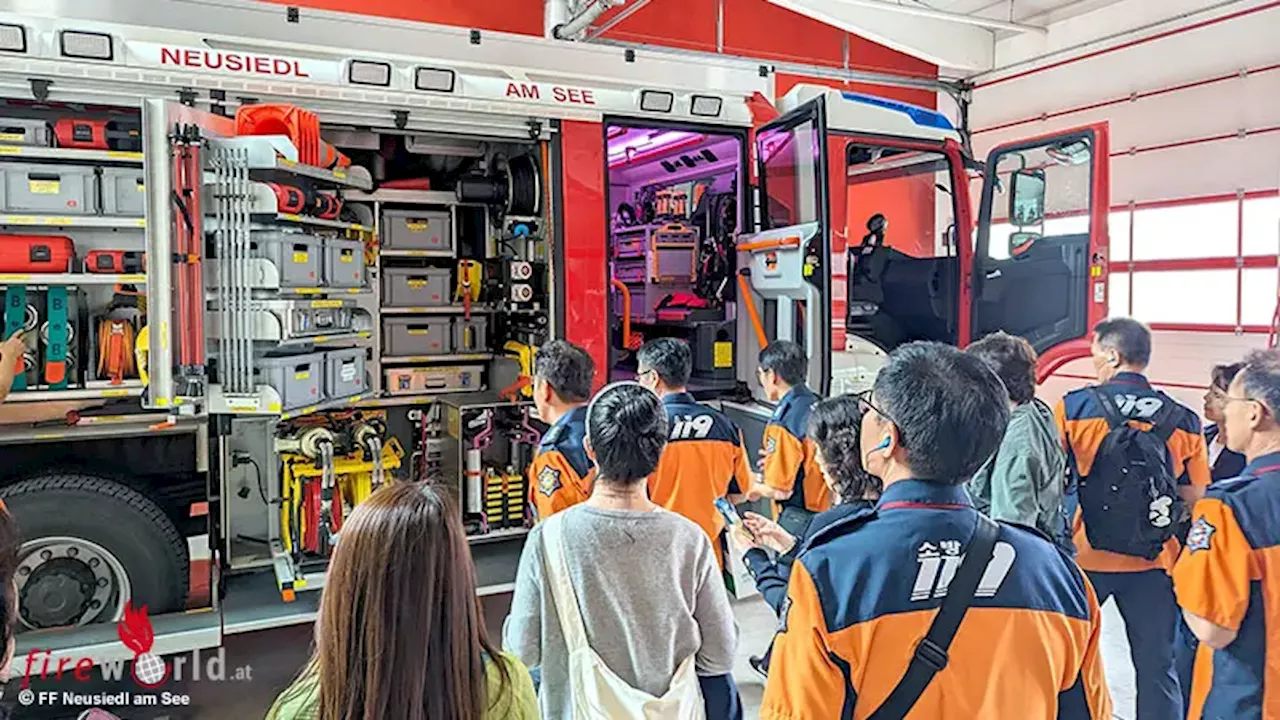 Bgld: Weitgereister Feuerwehrbesuch aus Südkorea im Feuerwehrhaus Neusiedl am See