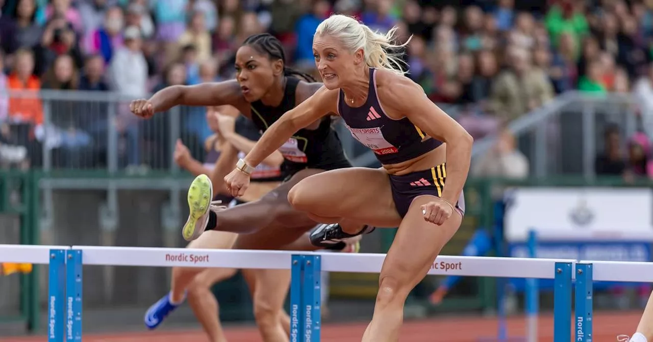 Sarah Lavin lights up the Cork City Sports with another victory in the 100m hurdles