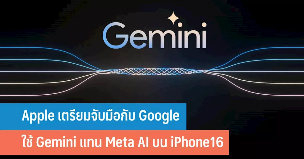 Apple เตรียมจับมือกับ Google ใช้ Gemini แทน Meta AI บน iPhone16