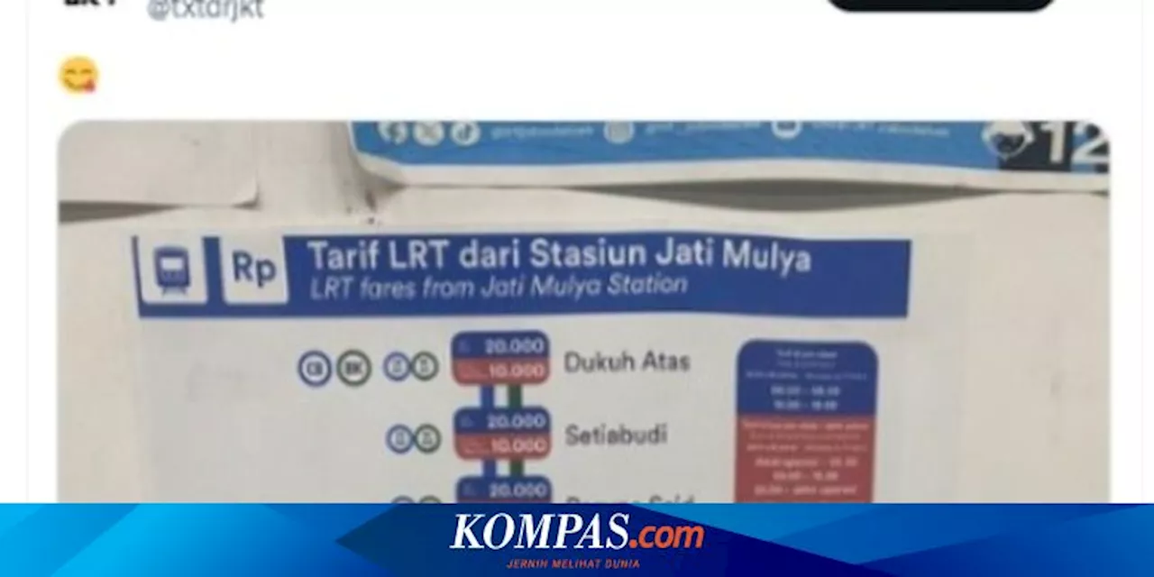 Ramai soal Tarif LRT Jabodebek Jati Mulya-Dukuh Atas Capai Rp 20.000, Ini Penjelasan Pengelola