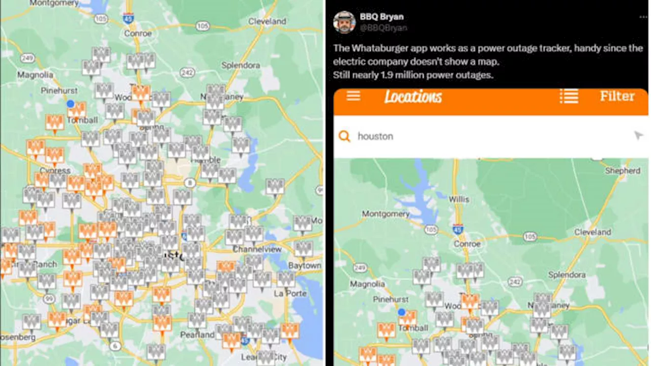 Whataburger’s app being used as power outage tracker since CenterPoint’s tracker isn’t working