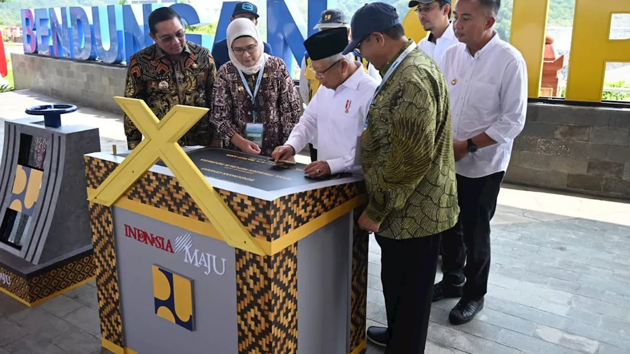 Wapres Ma'ruf Amin Resmikan Bendungan Cipanas, Mampu Mengairi Lahan Pertanian Dua Kabupaten Jabar