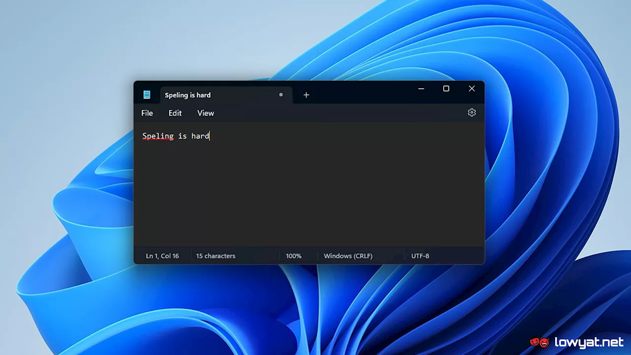 Microsoft Notepad Gets A Spell Check Feature After 41 Years