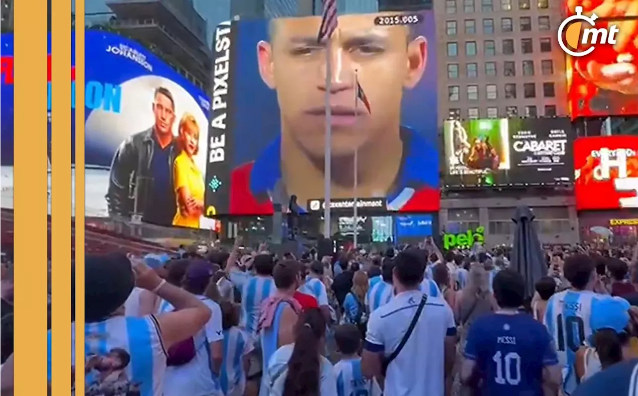 Chilenos trolean a aficionados argentinos con video en las pantallas de Time Square