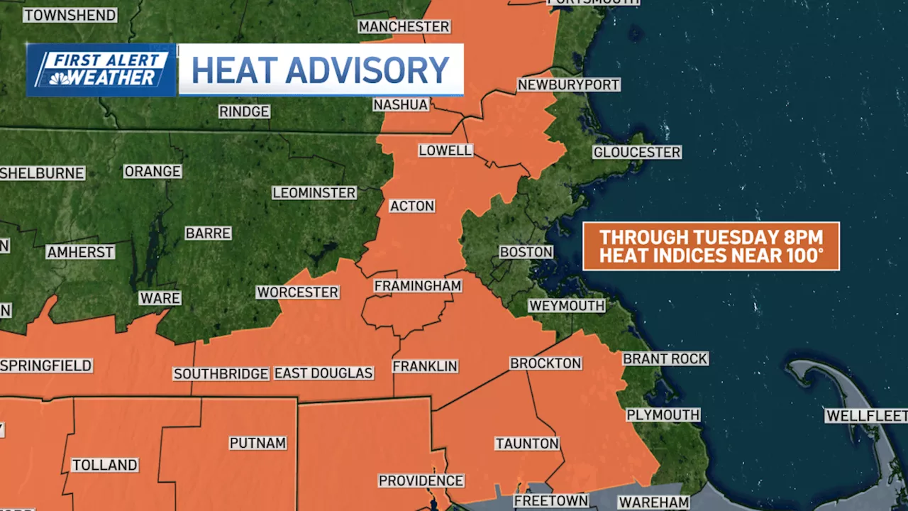 High humidity Tuesday will raise heat index to uncomfortable levels in New England