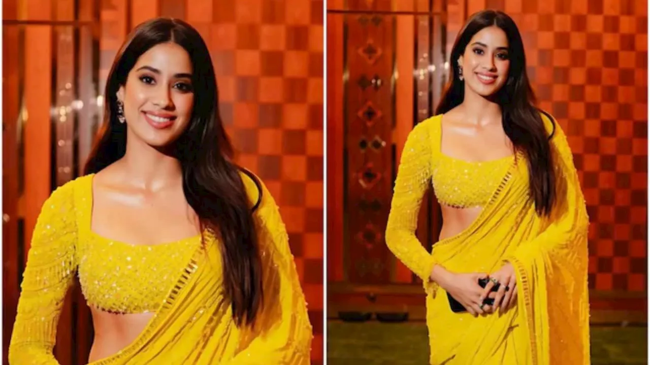 Janhvi kapoor saree look: पीले रंग की चिकनकारी साड़ी में बला की खूबसूरत दिखीं जाह्नवी, पार्टी में ऐसे रिक्रिएट करें ये बेस्ट साड़ी लुक