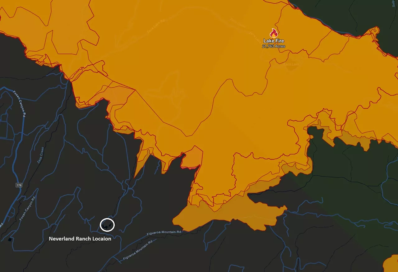 Wildfire Map Shows 'Lake Fire' Nearing Michael Jackson's Neverland