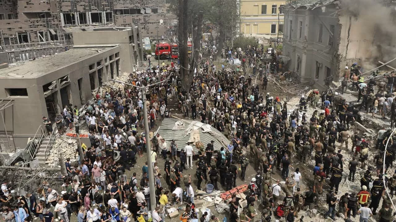 Children's hospital suffers major damage as Russia strikes Ukrainian cities