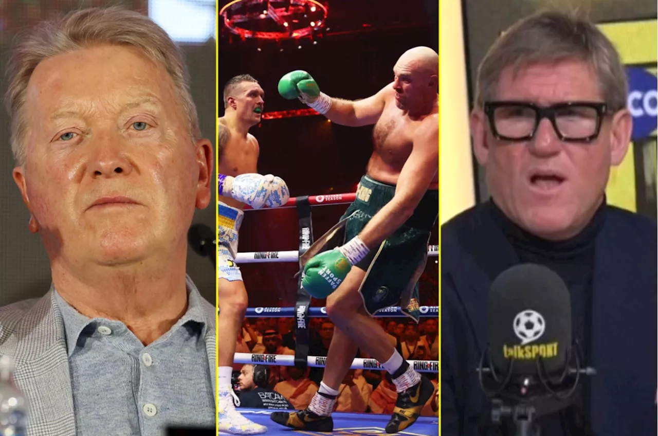 Frank Warren disagrees with Simon Jordan’s claim Tyson Fury must get redemption against Oleksandr Usyk...