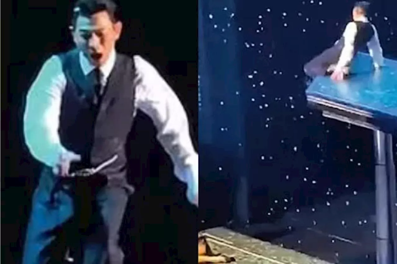 Andy Lau scares wife with slide to edge of 4m platform