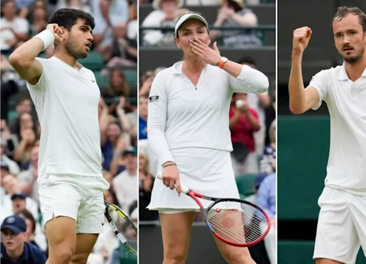 Carlos Alcaraz, Daniil Medvedev y Donna Vekic están en las Semis de Wimbledon