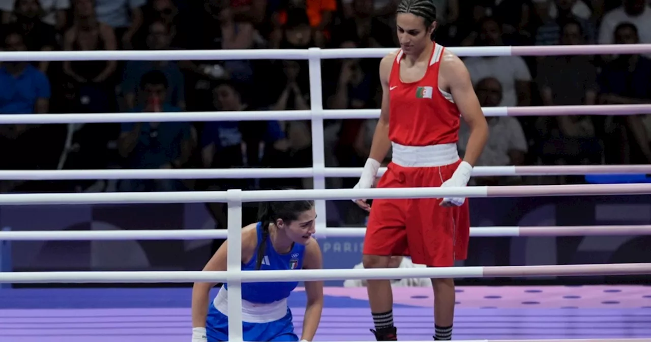 Imane Khelif, Algerian boxer who had gender test issue, wins first Olympic fight when opponent quits