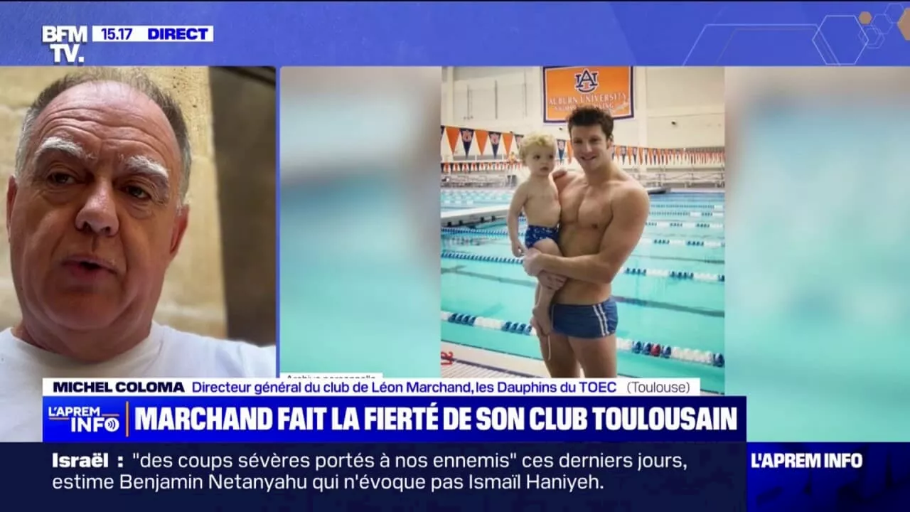 Léon Marchand: Michel Coloma, directeur général du club 'Les Dauphins du TOEC' à Toulouse, partage ses souvenirs avec le nageur