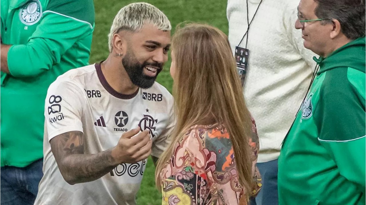 Gabigol e Leila Pereira se encontram antes de Flamengo x Palmeiras