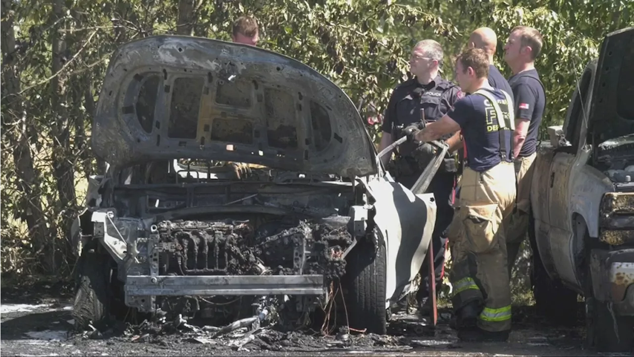 3 vehicles catch fire in parking lot at Fish Creek Park