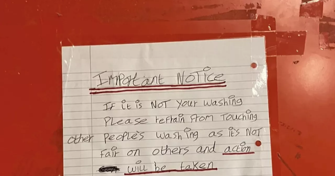 Neighbour leaves note calling for 'action' over washing – but gets brutal reply