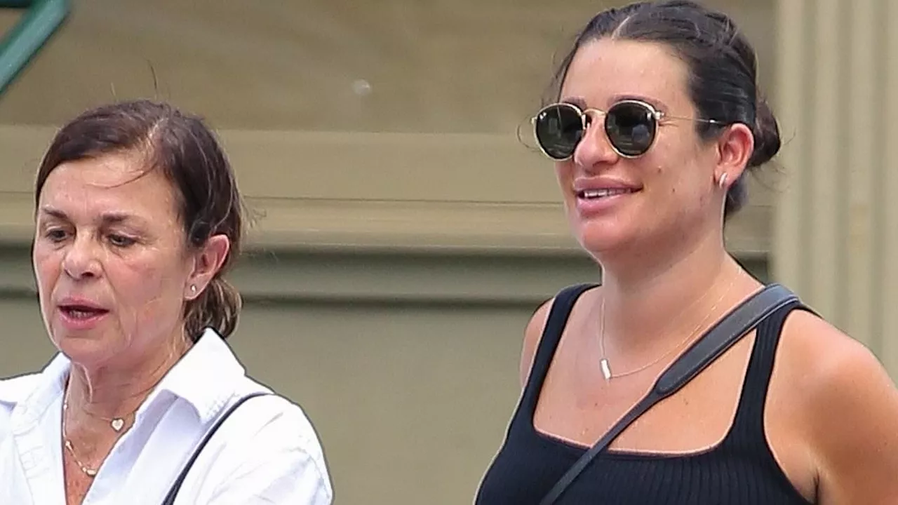 Lea Michele drapes baby bump in flowy black dress for NYC stroll with her mother... after revealing...