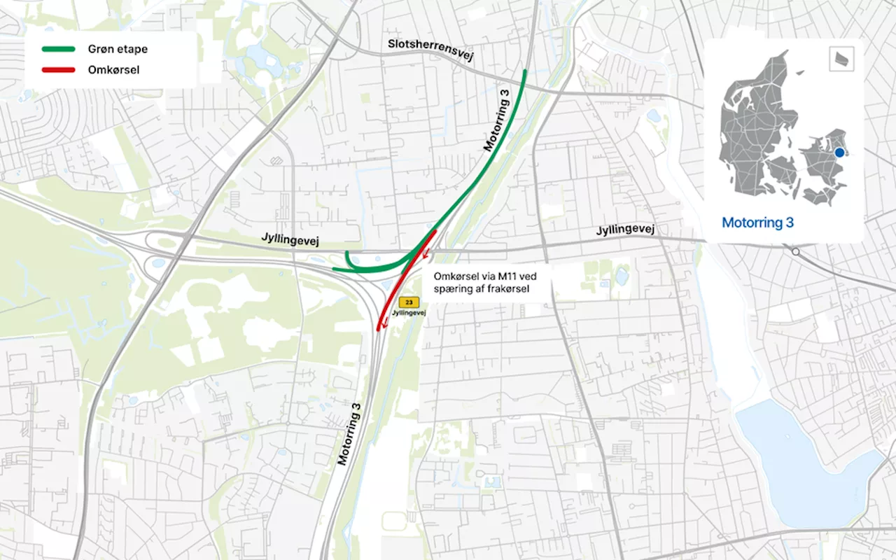 Når sommerferien slutter, begynder et større vejarbejde på Motorring 3 | Nyheder