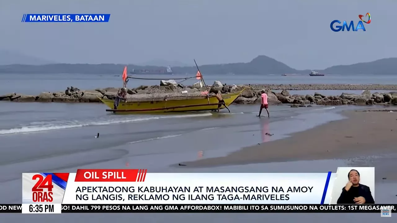 Mariveles residents endure foul smell from oil spill caused by sunken tanker