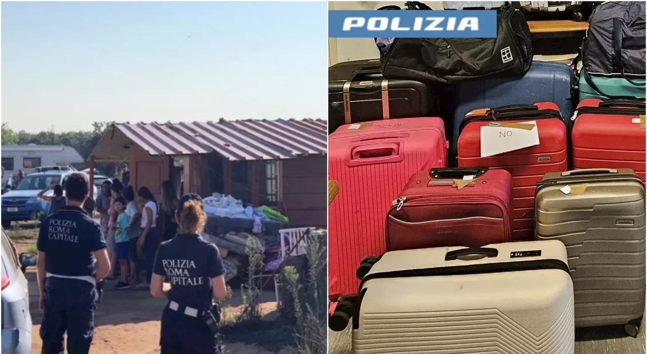 Roma, nel campo rom 270 kg di rame e 18 valigie rubate (anche dalle auto in sosta a Fiumicino): ecco il blitz