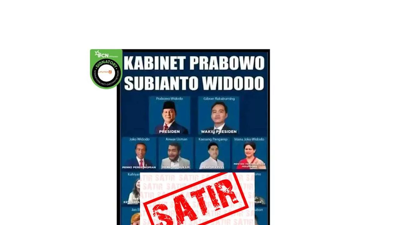 Cek Fakta: Satir Foto Bocoran Menteri Kabinet Prabowo Subianto Berisi Keluarga Jokowi