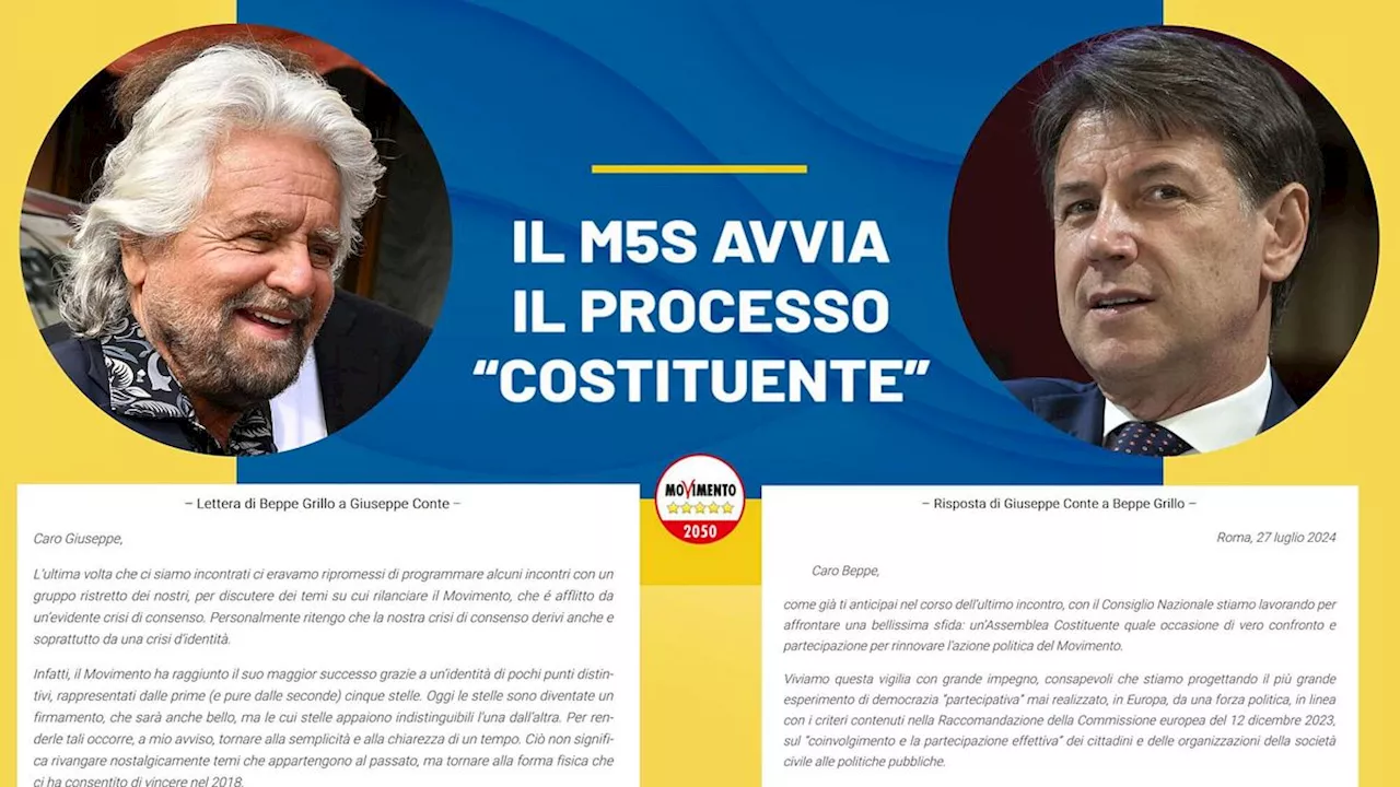 M5s, Conte: 'Visione diversa da Grillo ma Costituente va avanti'