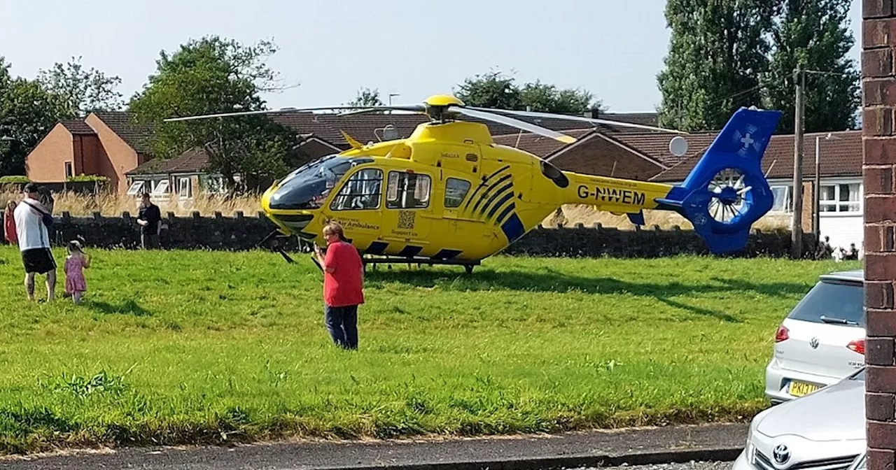 Air ambulance lands and church taped off as man found injured after 'stabbing'