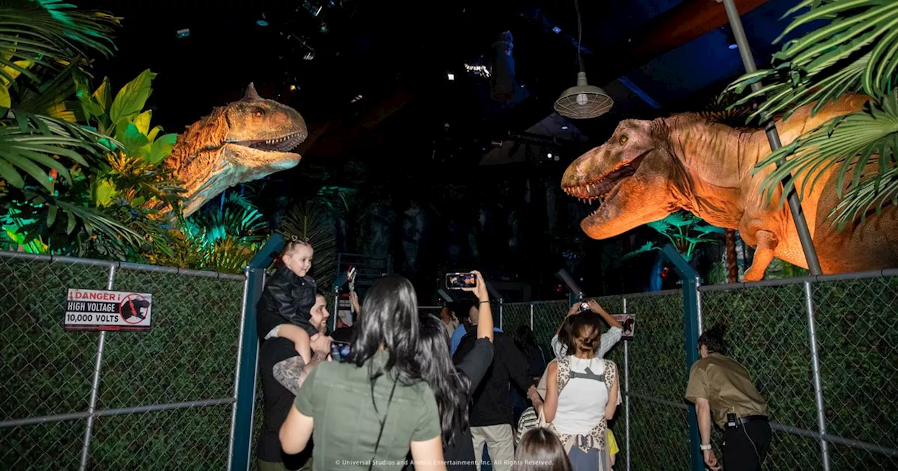 Inside epic Jurassic World at Trafford Centre with huge moving dinosaurs