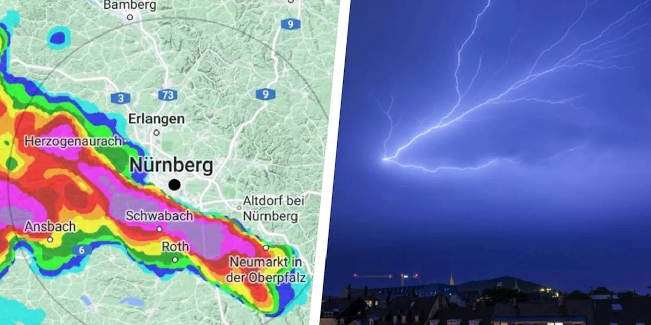 Deutscher Wetterdienst DWD warnt: Gewitter, Unwetter und Starkregen in Bayern und Franken